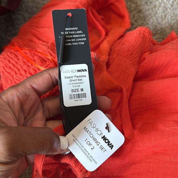 Orange Fashion Nova matching 2 piece short set size M NWT - Picture 3 of 3